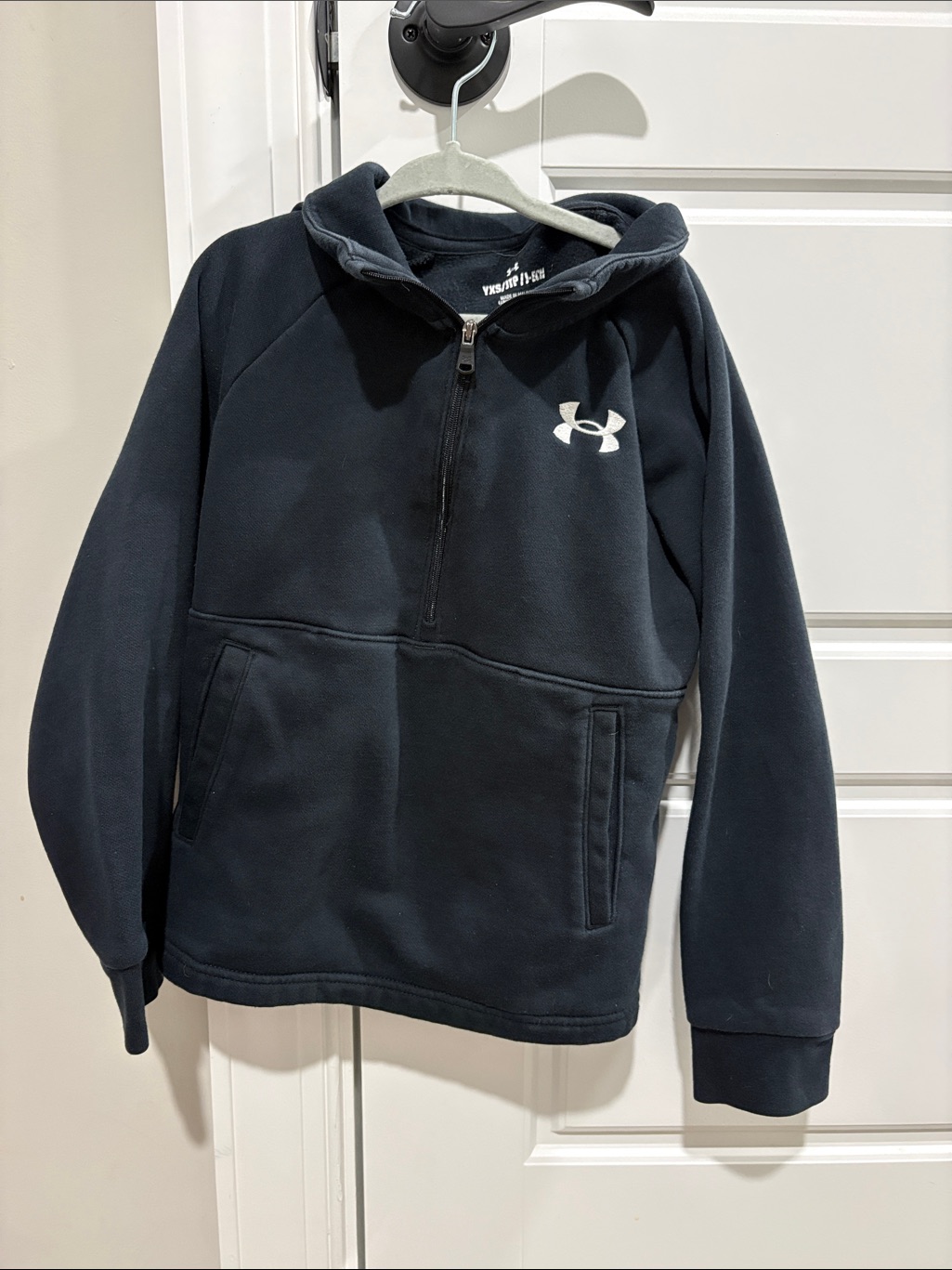 Under Armour Youth Navy/Black Half-Zip Hoodie With Logo